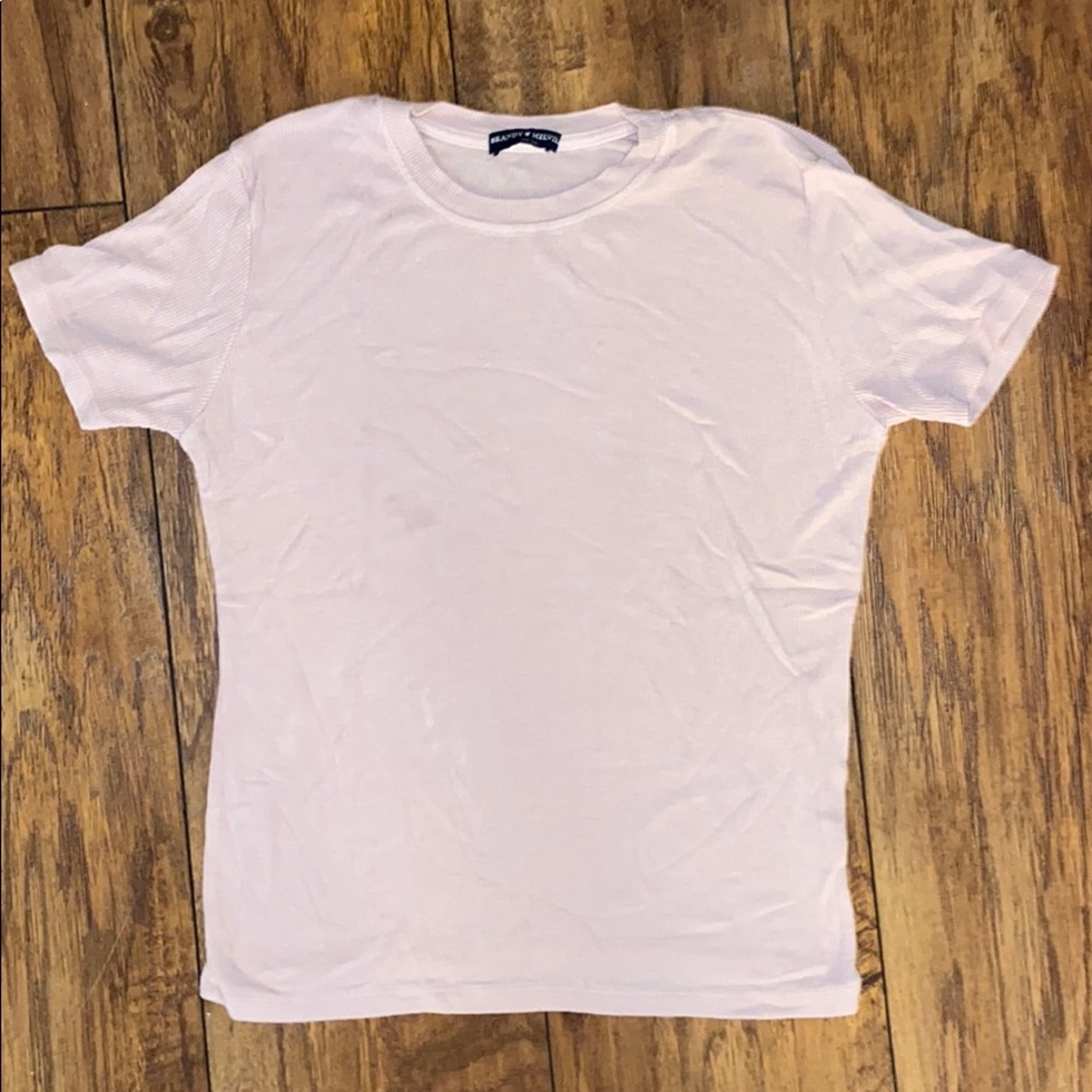 Brandy Melville light pink ribbed t-shirt